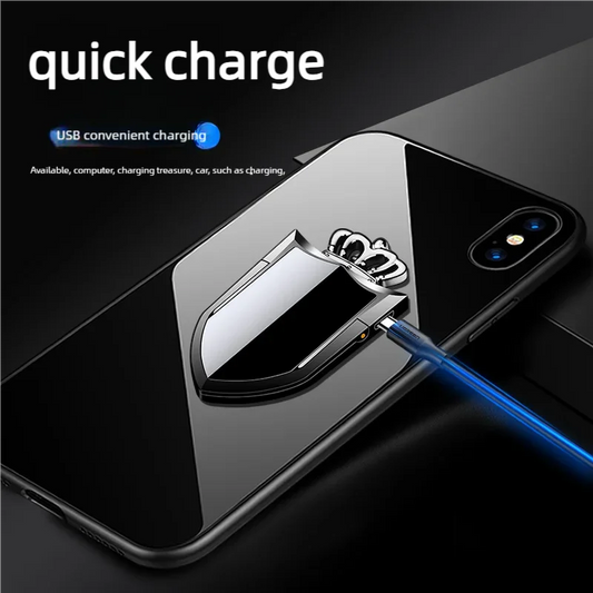 Multi functional phone ring buckle lighter charging USB car holder creative electronic cigarette lighter windproof personality