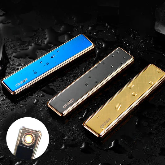 Internet Celebrity Explosion Metal USB Rechargeable Tungsten Lighter Portable Windproof Cigarette Lighter Men's Gift Gadget