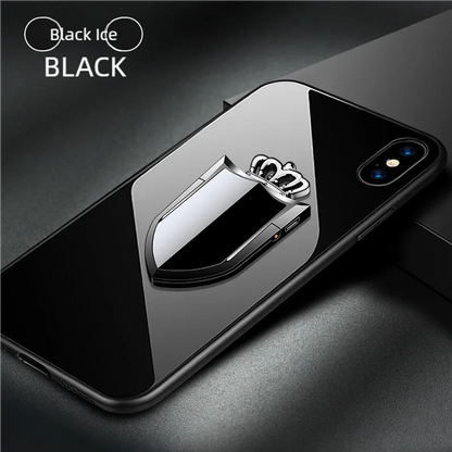 Multi functional phone ring buckle lighter charging USB car holder creative electronic cigarette lighter windproof personality