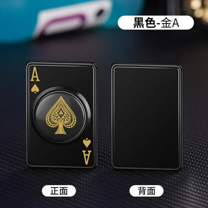 Metal Poker Card USB Charging Lighter Windproof Tungsten Wire Rotating Decompression Lighter Smoking Accessories Men's Gift
