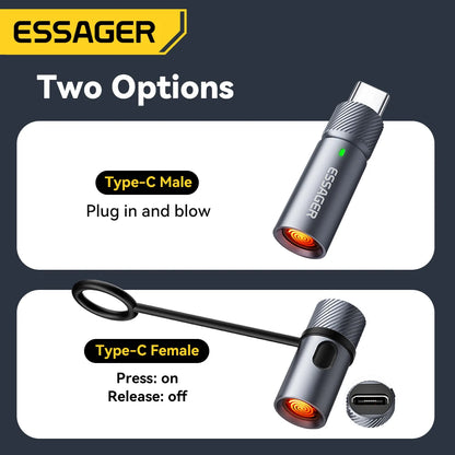 Essager Type-C Mini Cigarette Lighter Tungsten Wire Blowing Safety Energy Saving No Flame  Auto Shut-Off for Air Travel Outdoor