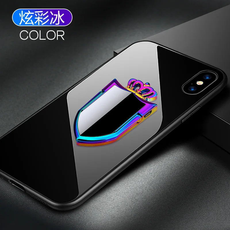 Multi functional phone ring buckle lighter charging USB car holder creative electronic cigarette lighter windproof personality