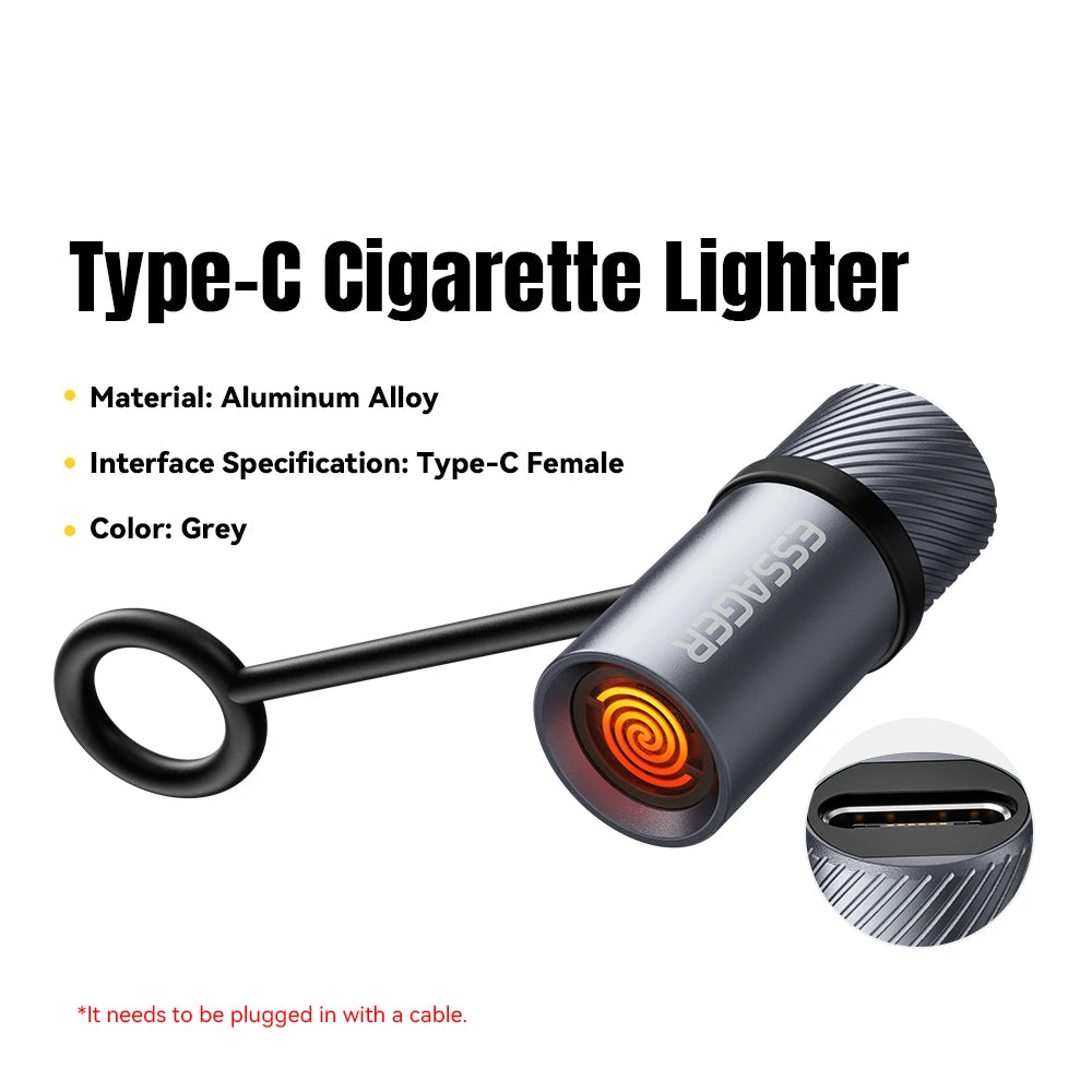 Essager Type-C Mini Cigarette Lighter Tungsten Wire Blowing Safety Energy Saving No Flame  Auto Shut-Off for Air Travel Outdoor