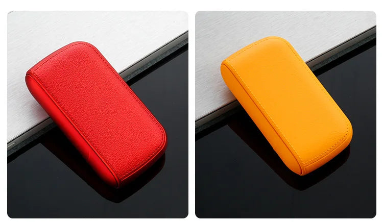 New Imitation Leather Cigarette Case with USB Tungsten Electronic Lighter Cigarette Case Men's Exquisite Gift Cigarette Tool