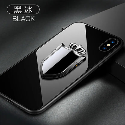Multi functional phone ring buckle lighter charging USB car holder creative electronic cigarette lighter windproof personality