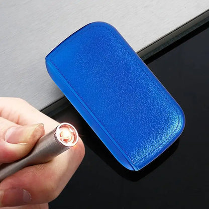 New Imitation Leather Cigarette Case with USB Tungsten Electronic Lighter Cigarette Case Men's Exquisite Gift Cigarette Tool