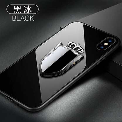 Multi functional phone ring buckle lighter charging USB car holder creative electronic cigarette lighter windproof personality