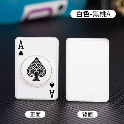 Metal Poker Card USB Charging Lighter Windproof Tungsten Wire Rotating Decompression Lighter Smoking Accessories Men's Gift