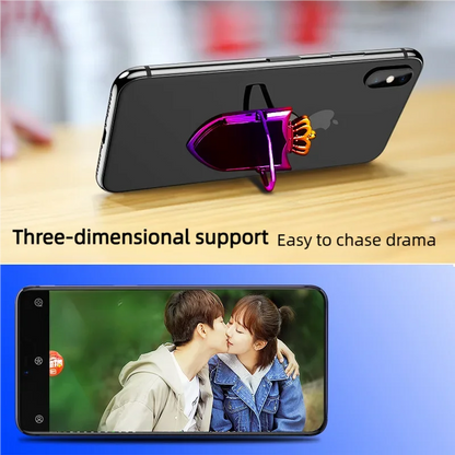 Multi functional phone ring buckle lighter charging USB car holder creative electronic cigarette lighter windproof personality