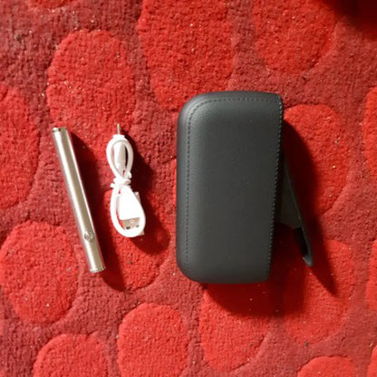 New Imitation Leather Cigarette Case with USB Tungsten Electronic Lighter Cigarette Case Men's Exquisite Gift Cigarette Tool