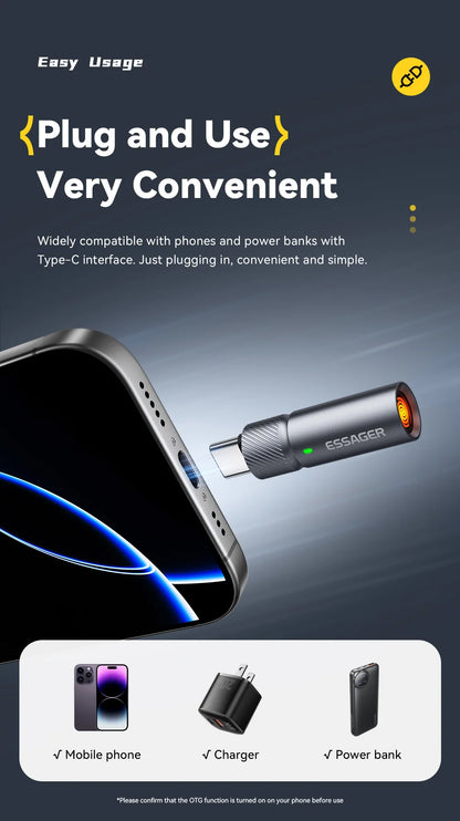 Essager Type-C Mini Cigarette Lighter Tungsten Wire Blowing Safety Energy Saving No Flame  Auto Shut-Off for Air Travel Outdoor